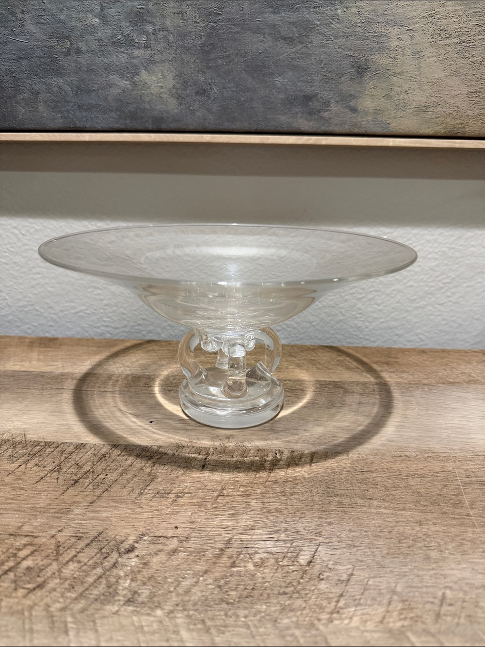 Clear Glass Compote Bowl - Resembles a Vintage Steuben Glass Works bowl
